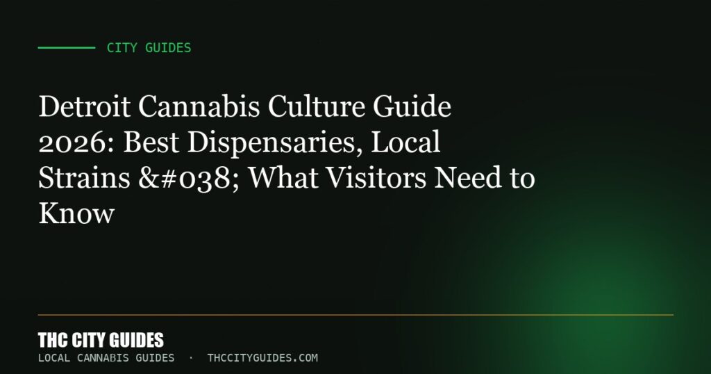 Detroit Cannabis Culture Guide 2026: Best Dispensaries, Local Strains & What Visitors Need to Know