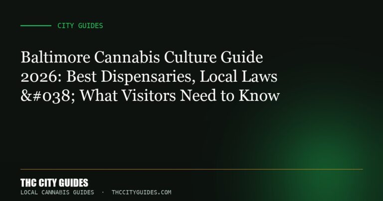 Baltimore Cannabis Culture Guide 2026: Best Dispensaries, Local Laws & What Visitors Need to Know