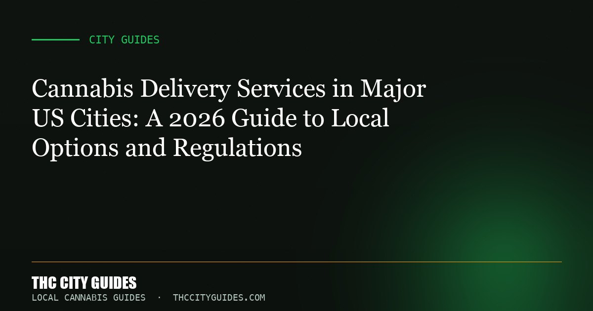 Cannabis Delivery Services in Major US Cities: A 2026 Guide to Local Options and Regulations