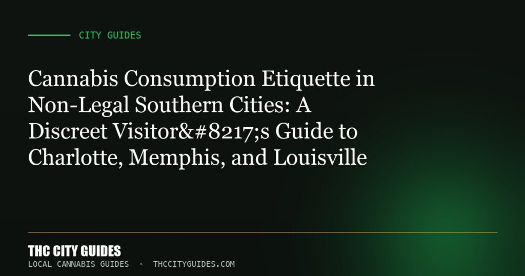 Cannabis Consumption Etiquette in Non-Legal Southern Cities: A Discreet Visitor’s Guide to Charlotte, Memphis, and L...
