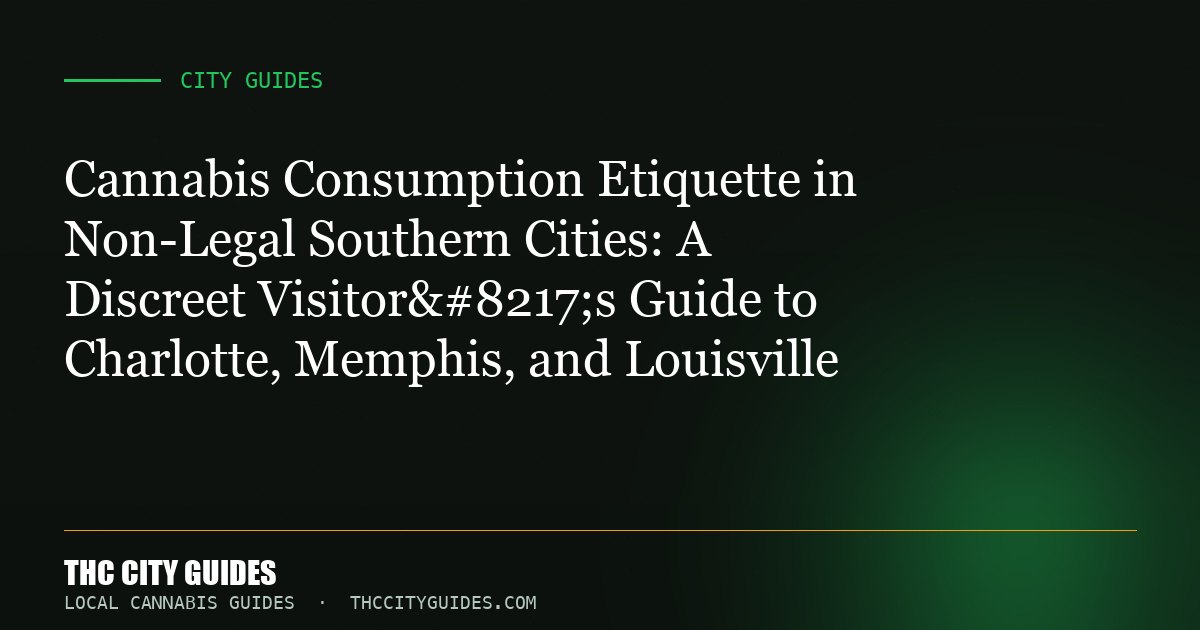 Cannabis Consumption Etiquette in Non-Legal Southern Cities: A Discreet Visitor’s Guide to Charlotte, Memphis, and L...