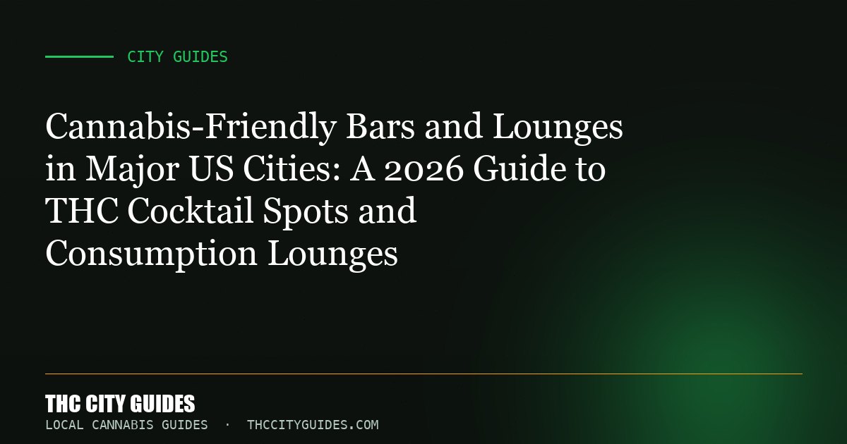 Cannabis-Friendly Bars and Lounges in Major US Cities: A 2026 Guide to THC Cocktail Spots and Consumption Lounges