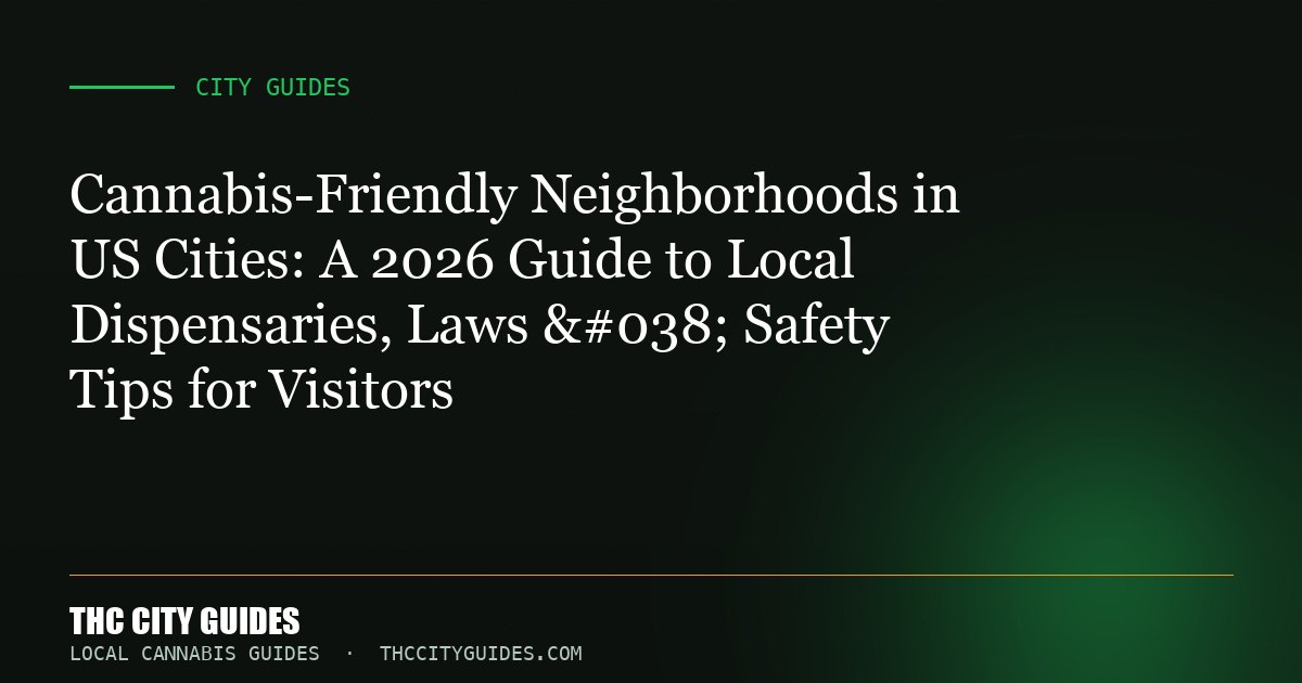 Cannabis-Friendly Neighborhoods in US Cities: A 2026 Guide to Local Dispensaries, Laws & Safety Tips for Visitors