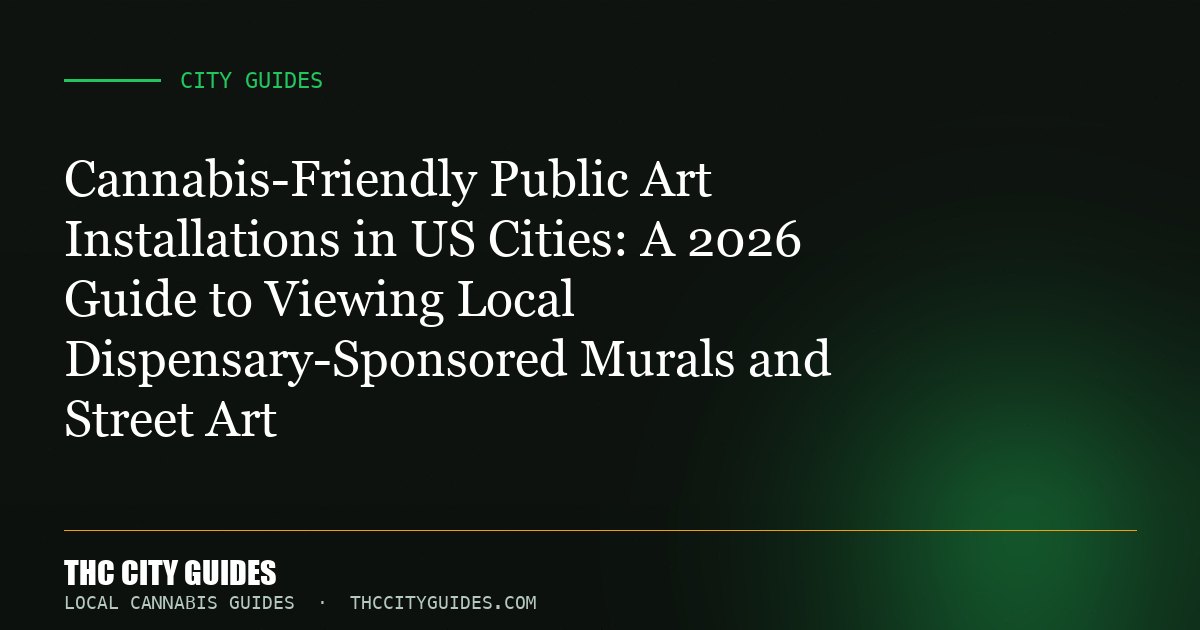 Cannabis-Friendly Public Art Installations in US Cities: A 2026 Guide to Viewing Local Dispensary-Sponsored Murals and Str...