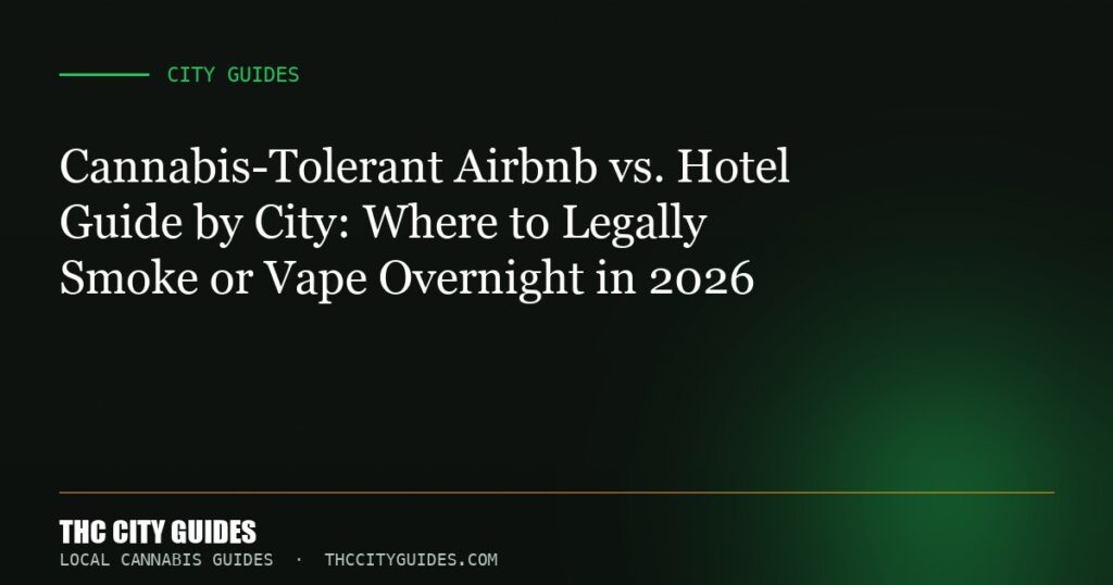 Cannabis-Tolerant Airbnb vs. Hotel Guide by City: Where to Legally Smoke or Vape Overnight in 2026
