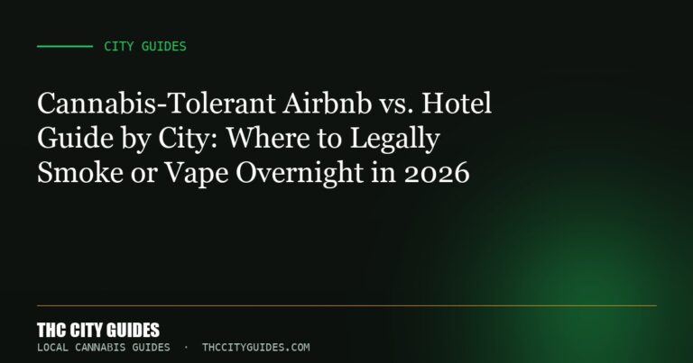 Cannabis-Tolerant Airbnb vs. Hotel Guide by City: Where to Legally Smoke or Vape Overnight in 2026