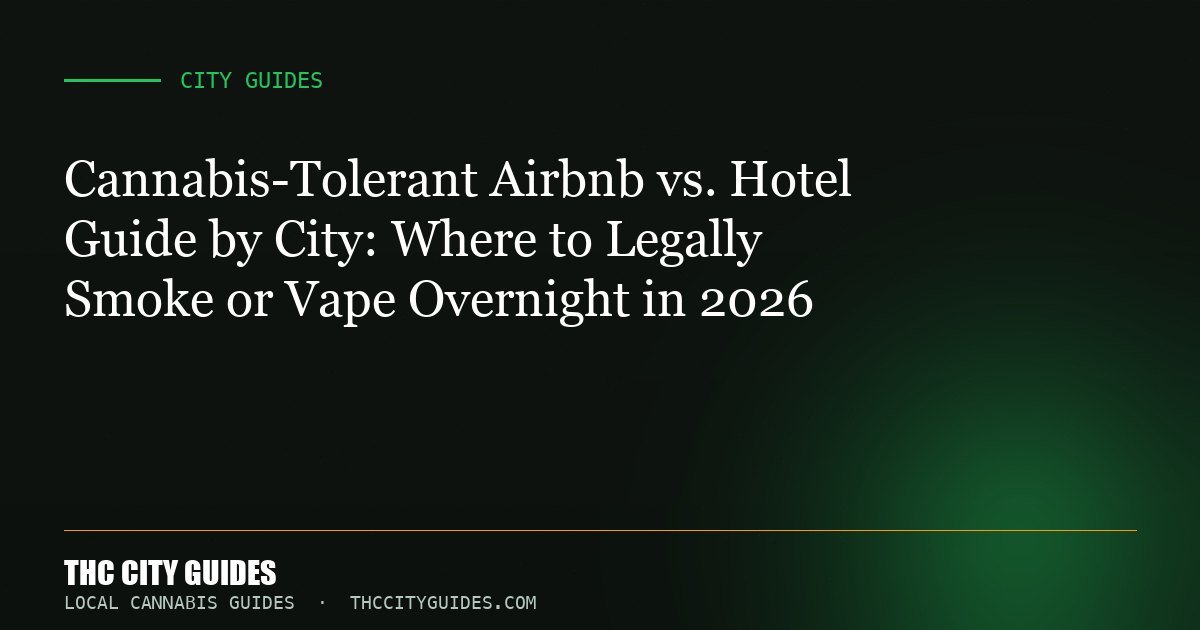 Cannabis-Tolerant Airbnb vs. Hotel Guide by City: Where to Legally Smoke or Vape Overnight in 2026