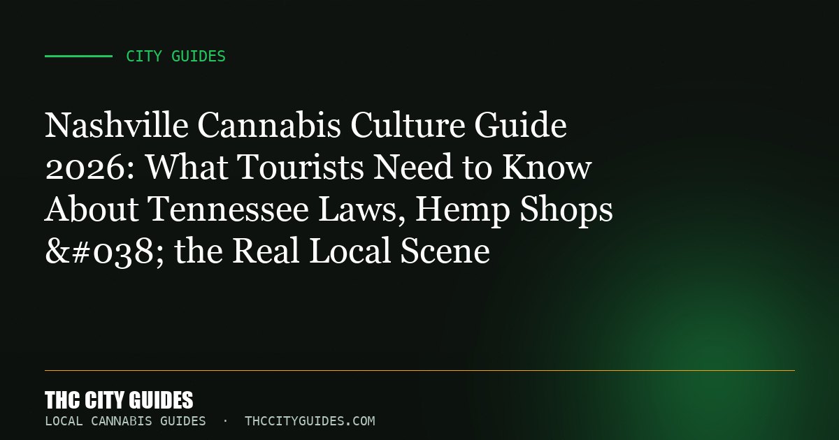 Nashville Cannabis Culture Guide 2026: What Tourists Need to Know About Tennessee Laws, Hemp Shops & the Real Local S...