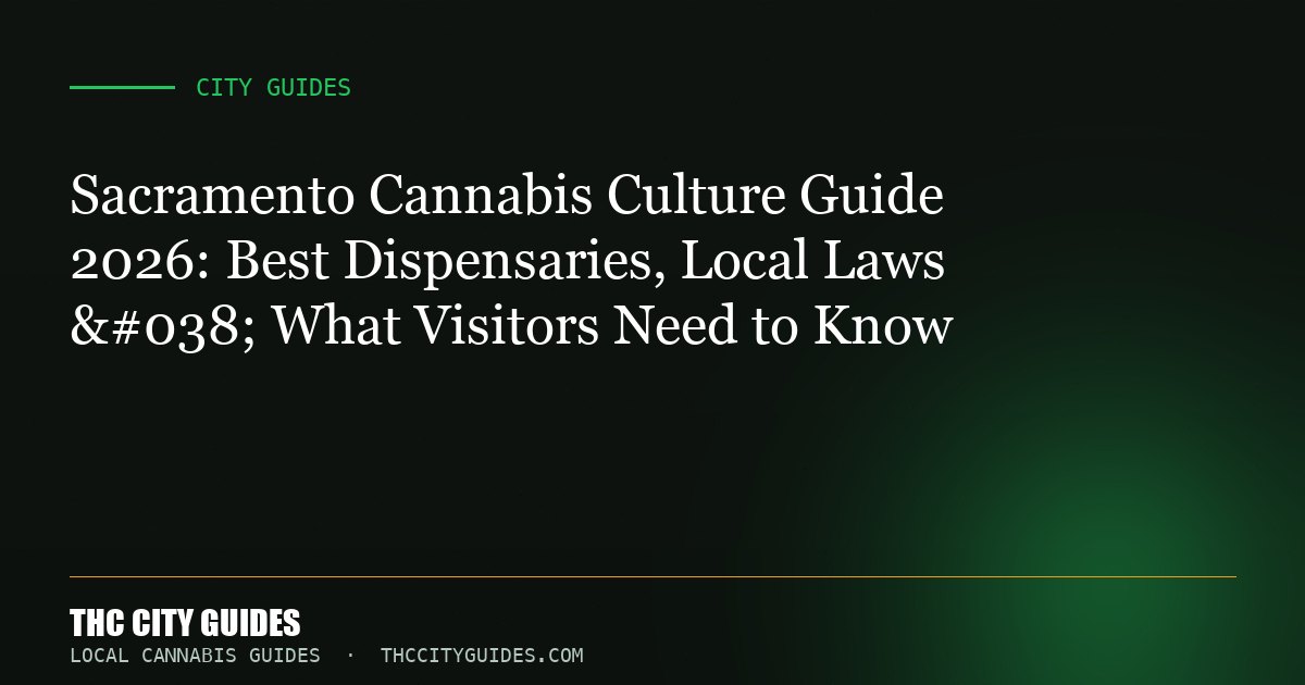 Sacramento Cannabis Culture Guide 2026: Best Dispensaries, Local Laws & What Visitors Need to Know