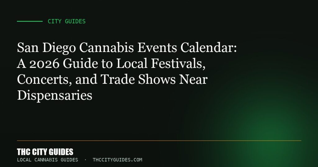 San Diego Cannabis Events Calendar: A 2026 Guide to Local Festivals, Concerts, and Trade Shows Near Dispensaries