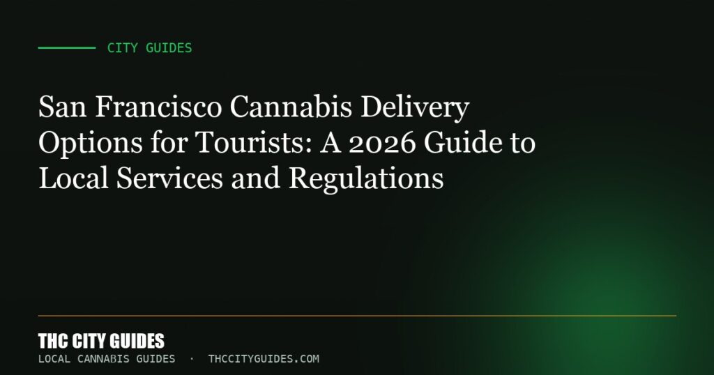 San Francisco Cannabis Delivery Options for Tourists: A 2026 Guide to Local Services and Regulations