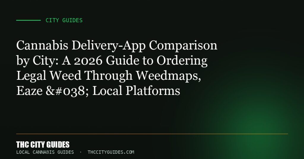 Cannabis Delivery-App Comparison by City: A 2026 Guide to Ordering Legal Weed Through Weedmaps, Eaze & Local Platforms