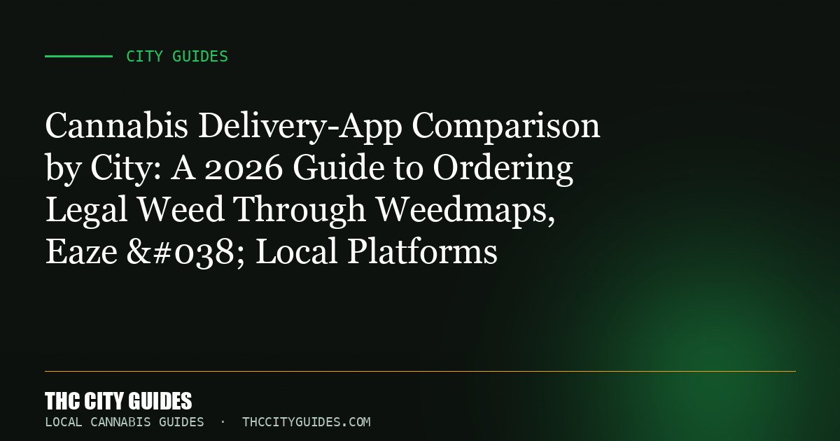 Cannabis Delivery-App Comparison by City: A 2026 Guide to Ordering Legal Weed Through Weedmaps, Eaze & Local Platforms