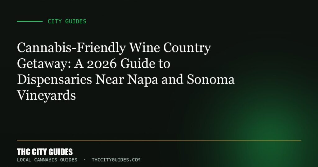 Cannabis-Friendly Wine Country Getaway: A 2026 Guide to Dispensaries Near Napa and Sonoma Vineyards