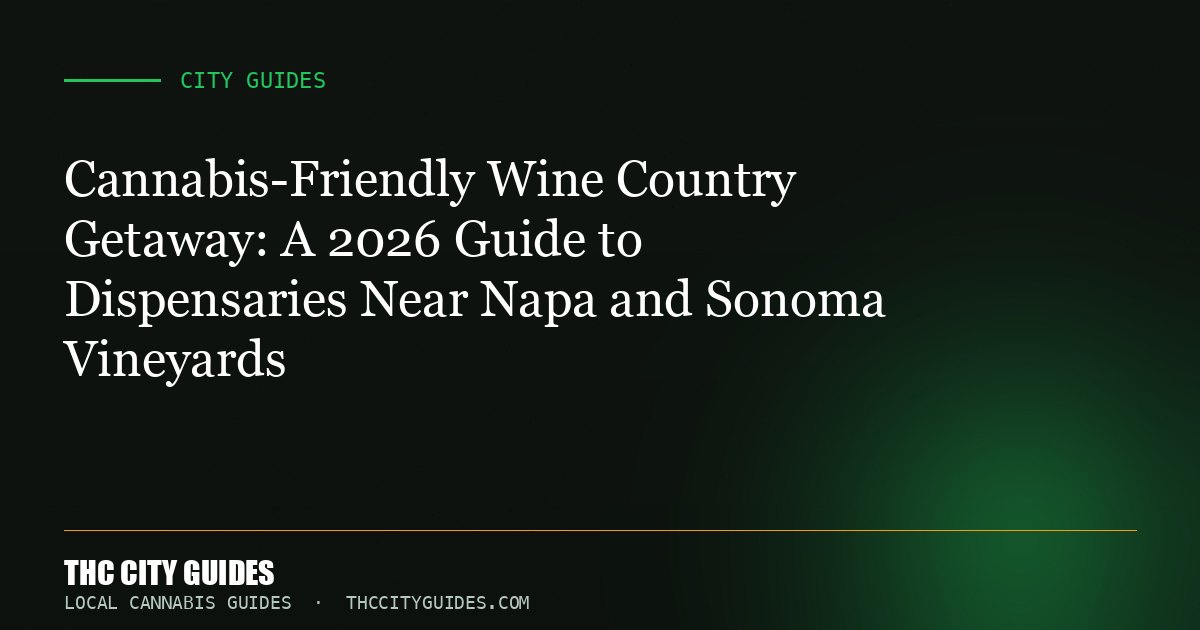 Cannabis-Friendly Wine Country Getaway: A 2026 Guide to Dispensaries Near Napa and Sonoma Vineyards