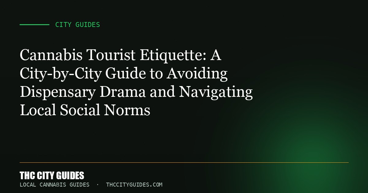 Cannabis Tourist Etiquette: A City-by-City Guide to Avoiding Dispensary Drama and Navigating Local Social Norms