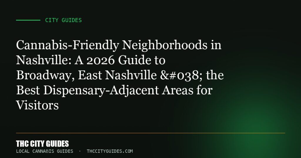 Cannabis-Friendly Neighborhoods in Nashville: A 2026 Guide to Broadway, East Nashville & the Best Dispensary-Adjacent...