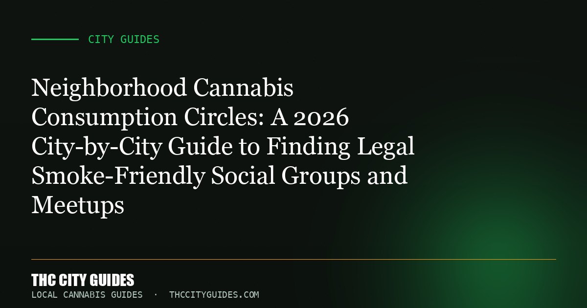 Neighborhood Cannabis Consumption Circles: A 2026 City-by-City Guide to Finding Legal Smoke-Friendly Social Groups and Mee...