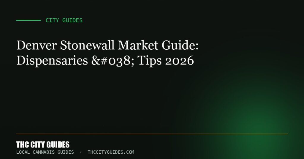 Denver Stonewall Market Guide: Dispensaries & Tips 2026